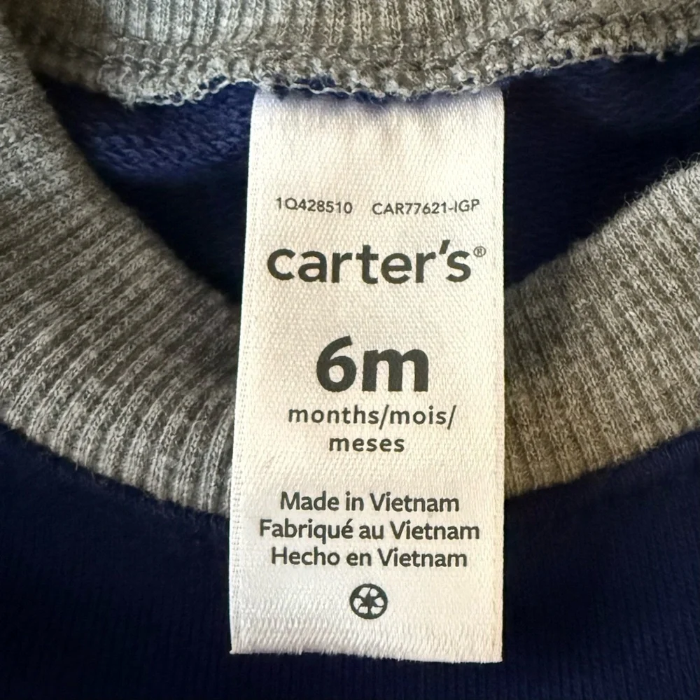 NWT Carters long sleeve lightweight sweatshirt and matching shorts set